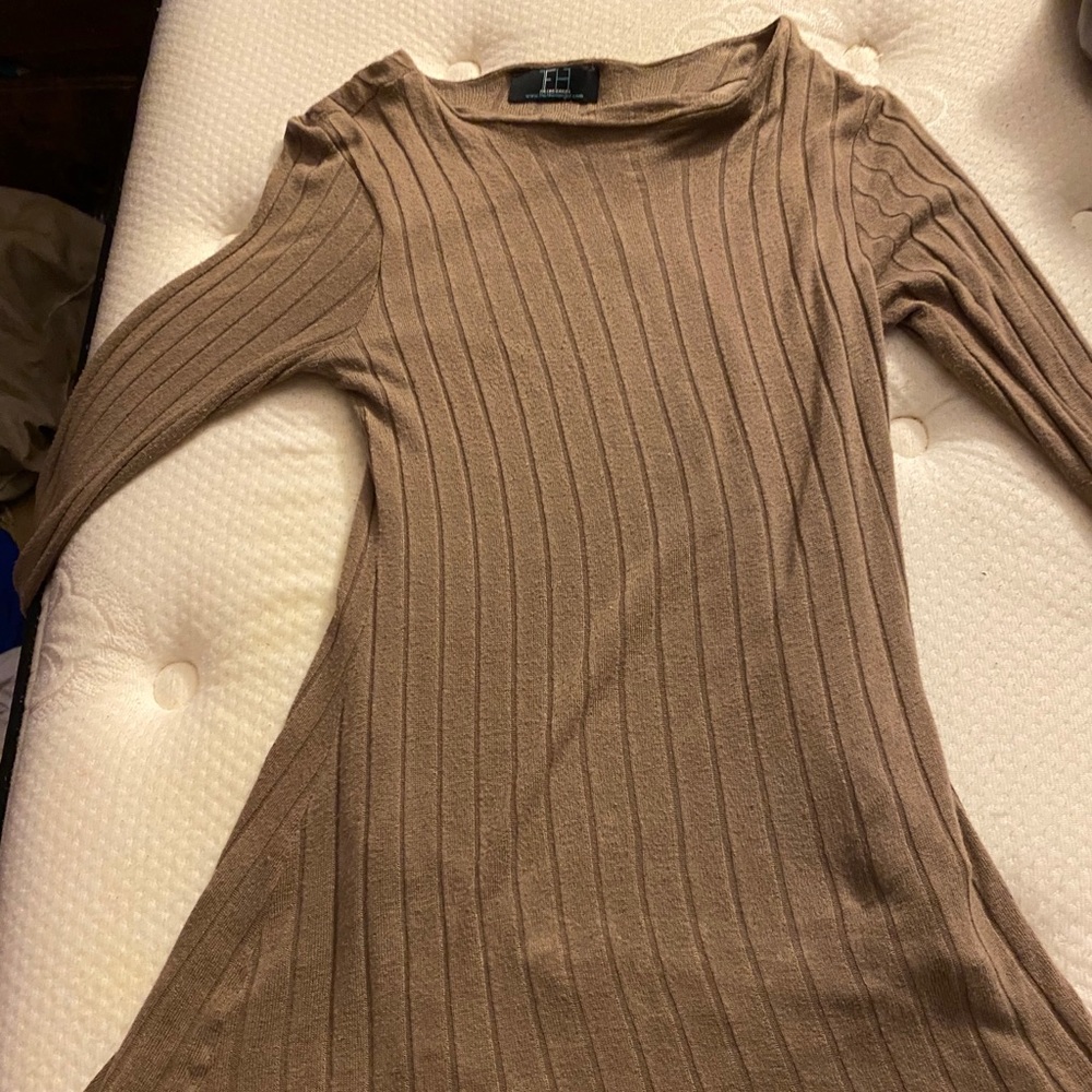 Long Sleeve Tan Dress